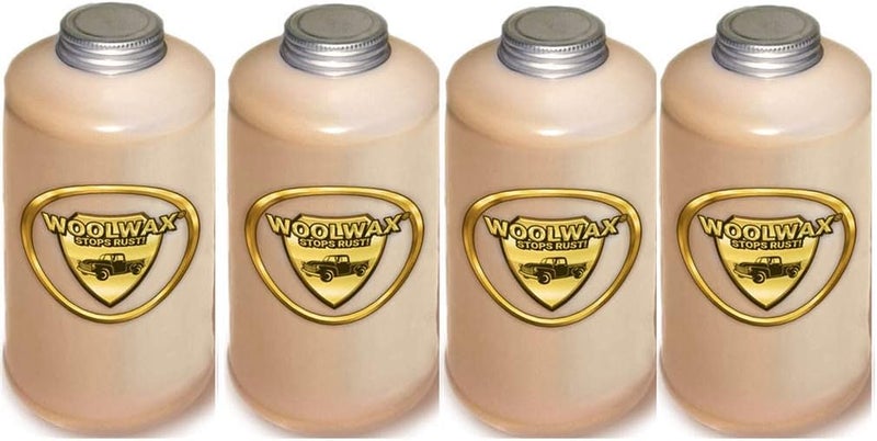 wool wax ® طلاء تحت السيارة/الشاحنة من لانوين (4) زجاجات ربع (كاملة) (لون شفاف) - Image 1